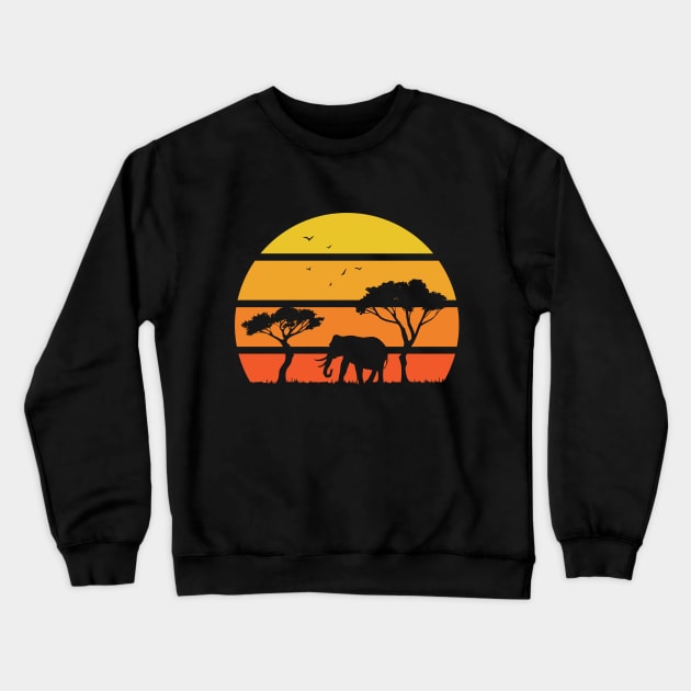 African Safari Crewneck Sweatshirt by Craftee Designs